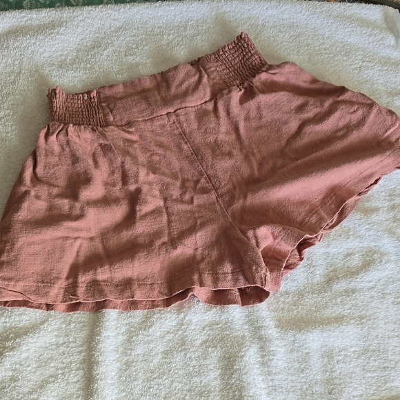 Women's Pink Smocked Shorts - Picture 6 of 7